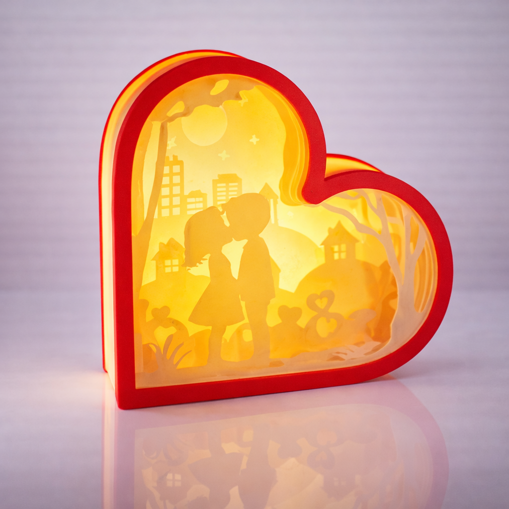 Luminária Coração Shadow Box 3D