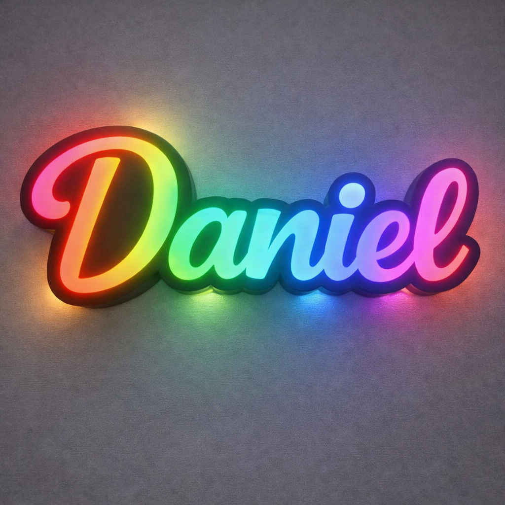 Nome LED RGB 3D — Letreiro Iluminado