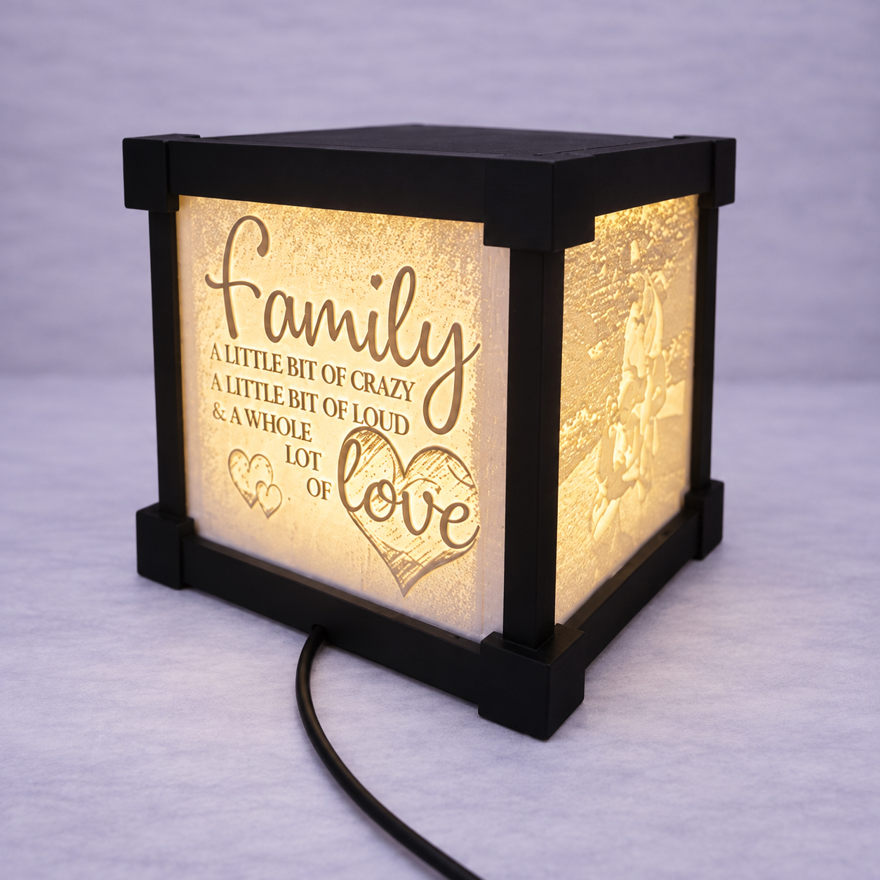 Luminária Cubo Litofania Personalizada