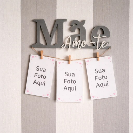 Placa Dia da Mãe Personalizada 3D